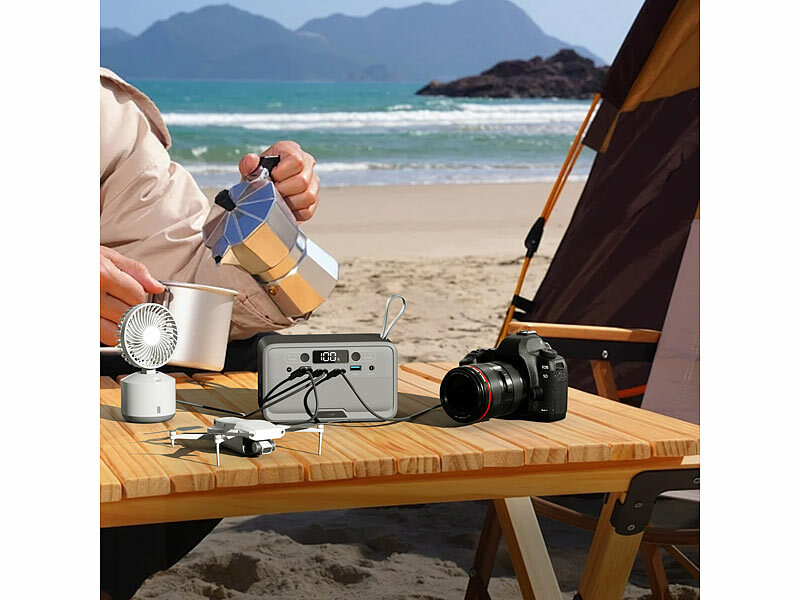 revolt Powerstation& Solargenerator HSG-4505 mit 89,6 Wh, 230 Volt, 100 Watt, www.pearl.de (Die Bildrechte liegen bei dem Verfasser der Mitteilung.)