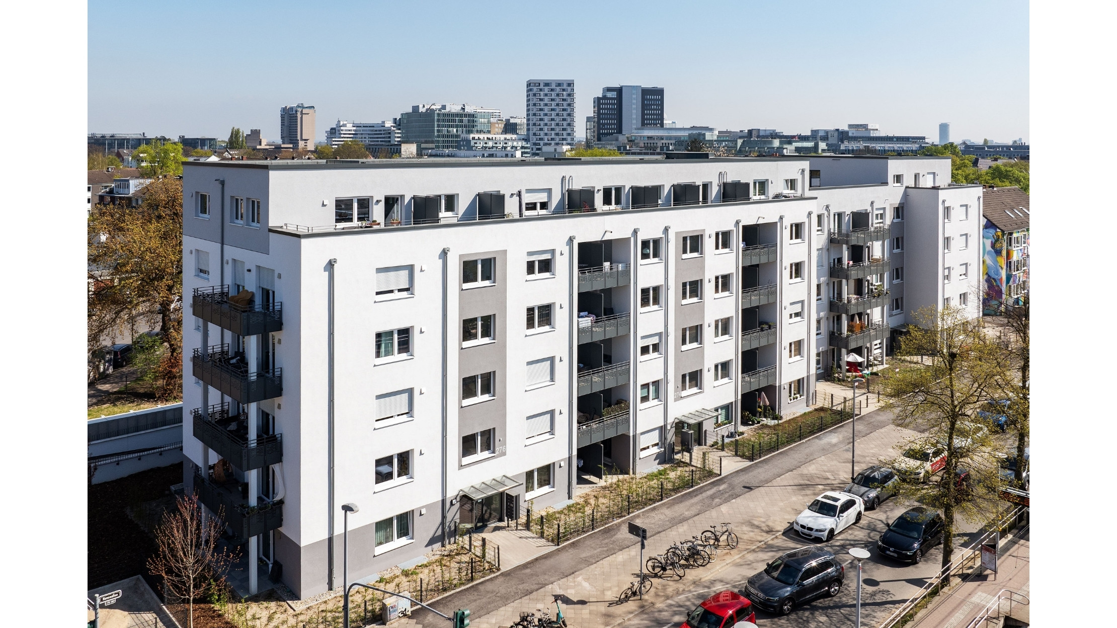 Wohnbauprojekt Hansaallee, Düsseldorf - Mauerwerksmodule im Einsatz©PORR (Die Bildrechte liegen bei dem Verfasser der Mitteilung.)