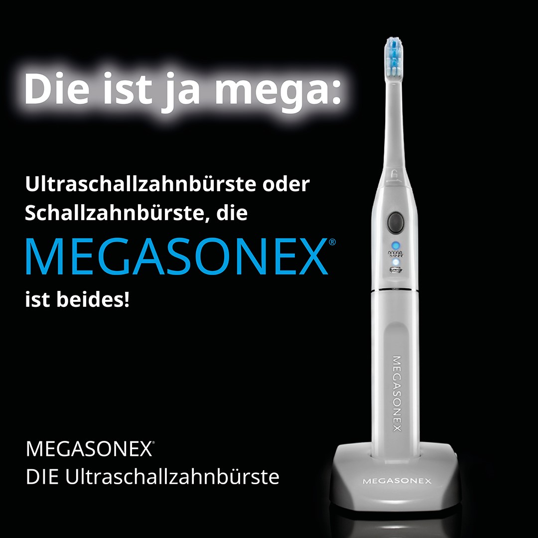 MEGASONEX®Die UltraschallzahnbürsteUltraschall plus Schallschwingungen. Oder nur UltraschallKraft (Die Bildrechte liegen bei dem Verfasser der Mitteilung.)
