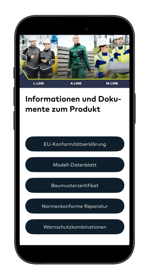 Ansicht des digitalen Produktpasses (DPP) von ROFA Bekleidungswerk (© Narravero GmbH)