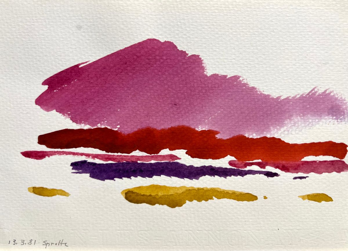 Siegward Sprotte, Rote Wolke, Aquarell auf Bütten (© Galerie Tobien)