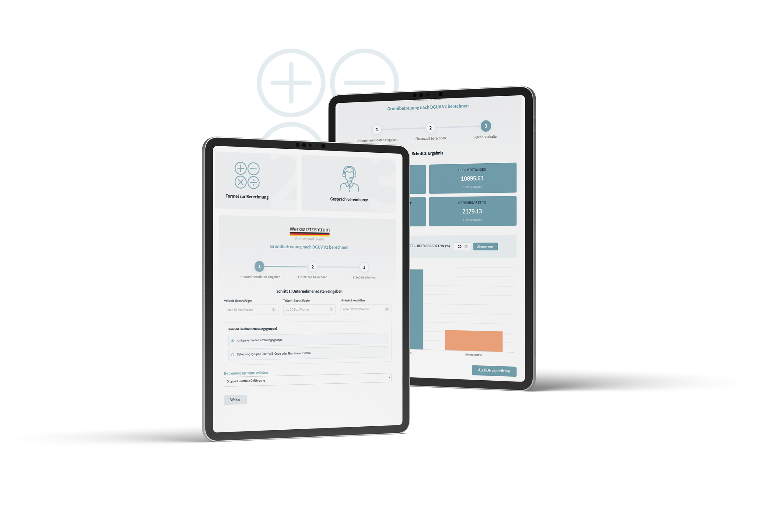 Einsatzzeitenrechner des Werksarztzentrums Deutschland