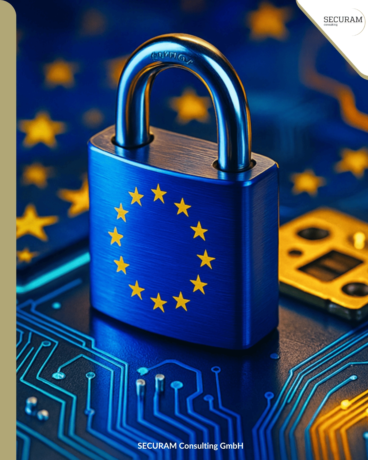 EU-Vorhängeschloss auf Platine (Die Bildrechte liegen bei dem Verfasser der Mitteilung.)