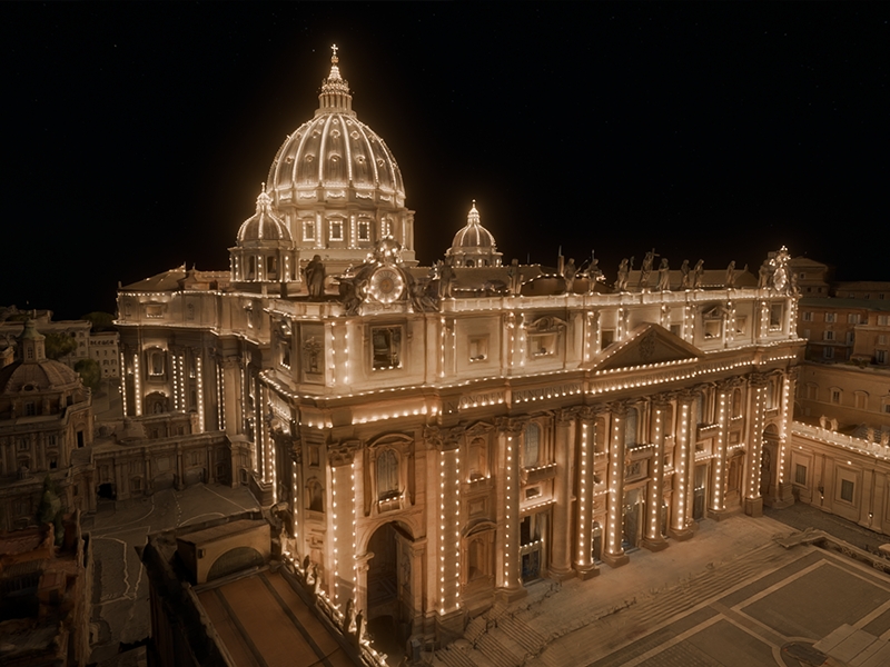 Projektbeispiel"Digitaler Zwilling des Petersdoms". Copyright: Microsoft& Iconem (Die Bildrechte liegen bei dem Verfasser der Mitteilung.)