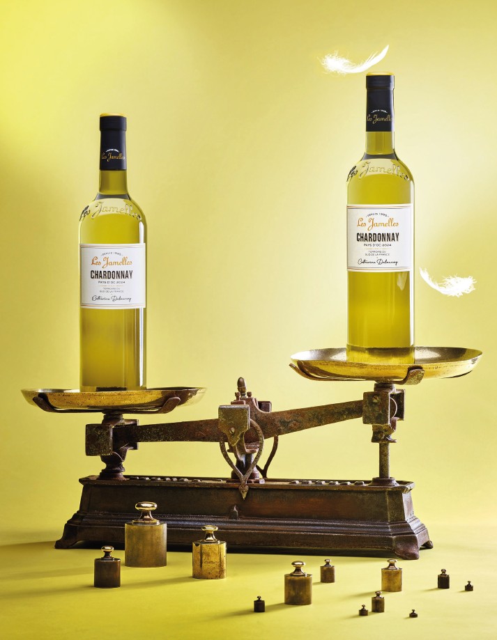 Die neue leichtere Flasche von Les Jamelles wiegt nur noch 420 Gramm