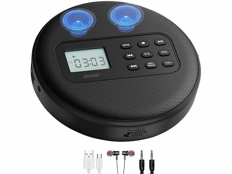 auvisio Tragbarer CD-Player mit Akku, Lautsprecher, Bluetooth, USB-Player, 5 Watt, www.pearl.de (Die Bildrechte liegen bei dem Verfasser der Mitteilung.)