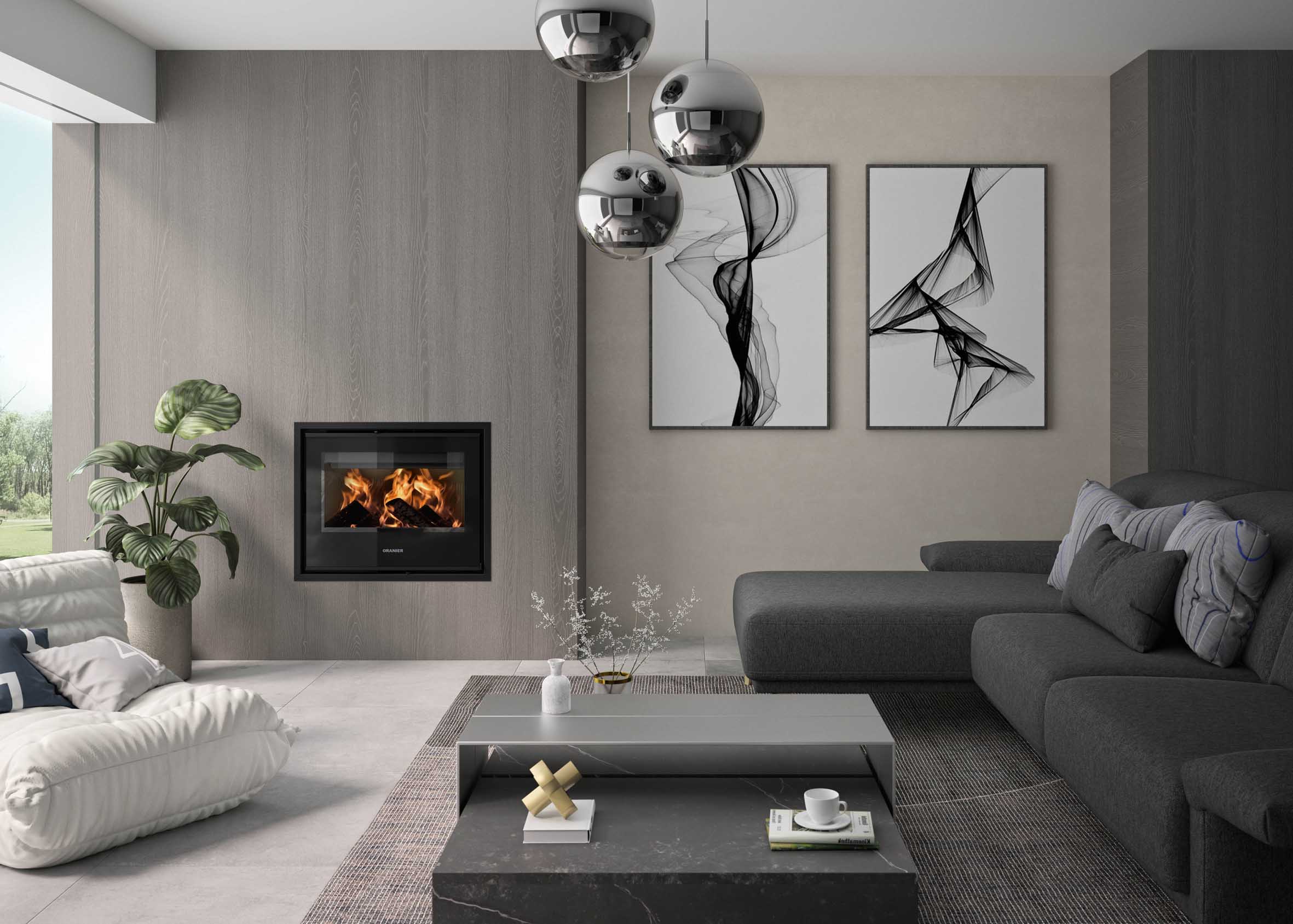 Heizkaminkassetten verbinden puristisches Design mit Effizienz (Die Bildrechte liegen bei dem Verfasser der Mitteilung.)