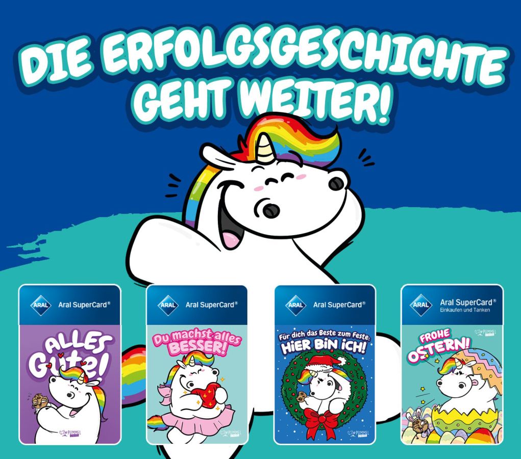 Pummeleinhorn & Aral verlängern ihre Kooperation (© Pummeleinhorn GmbH)