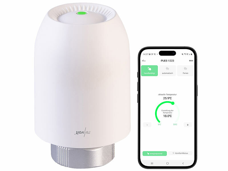 revolt Smartes Heizkörper-Thermostat mit App-Programmierung, Bluetooth, www.pearl.de (Die Bildrechte liegen bei dem Verfasser der Mitteilung.)