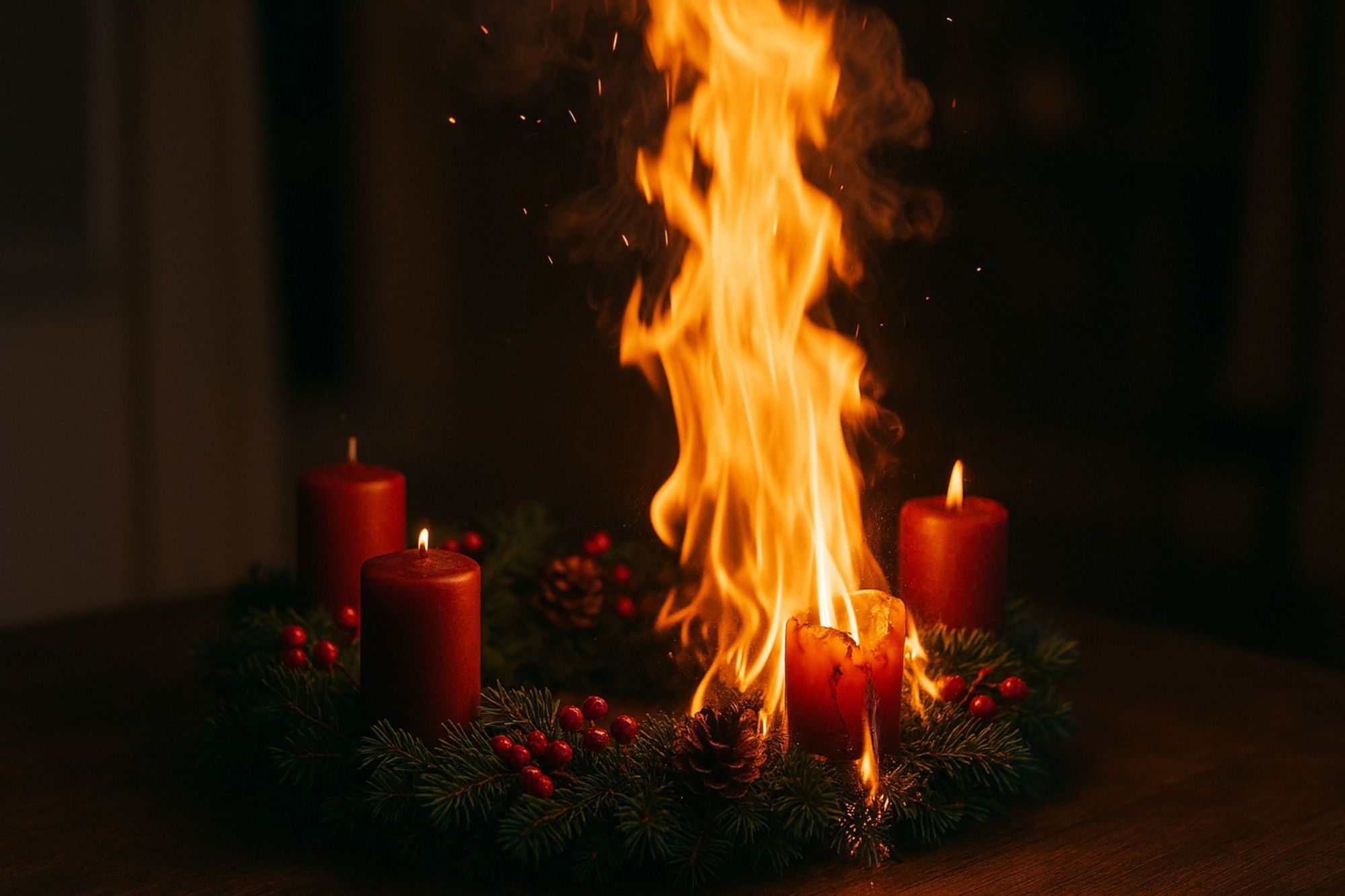 Weihnachtszeit ist Brandschutzzeit. Foto: KI-generiert