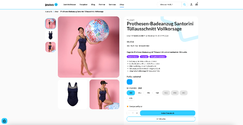 Das Produktspektrum im joviva Shop reicht von Alltagshilfen über Bandagen bis zu Mobilitätslösungen 