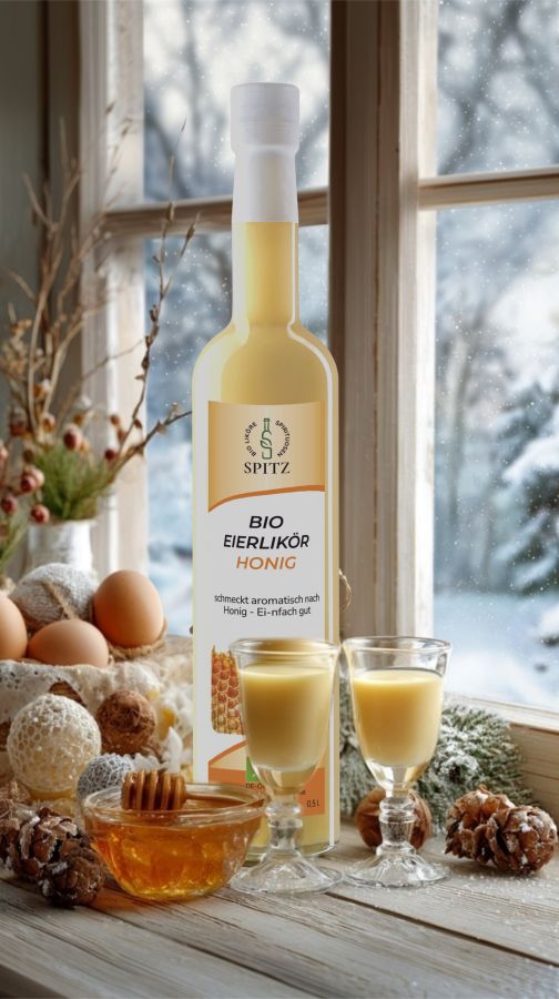 Bio Eierlikoer Honig cremig und natuerlich (© Honorarfreie Verwendung für den publizistischen, nicht-kommerziellen Einsatz.)