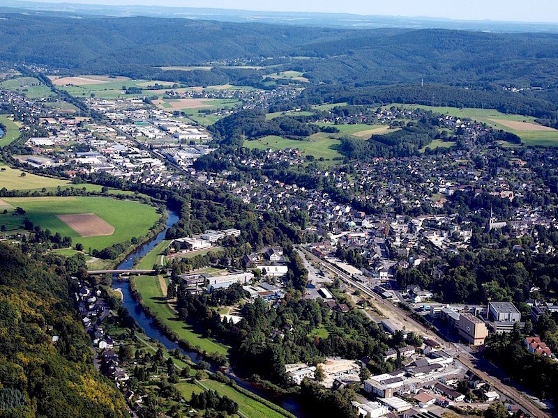 Luftbild der Gemeinde Eitorf (Quelle: Homepage Gemeinde Eitorf) (Die Bildrechte liegen bei dem Verfasser der Mitteilung.)