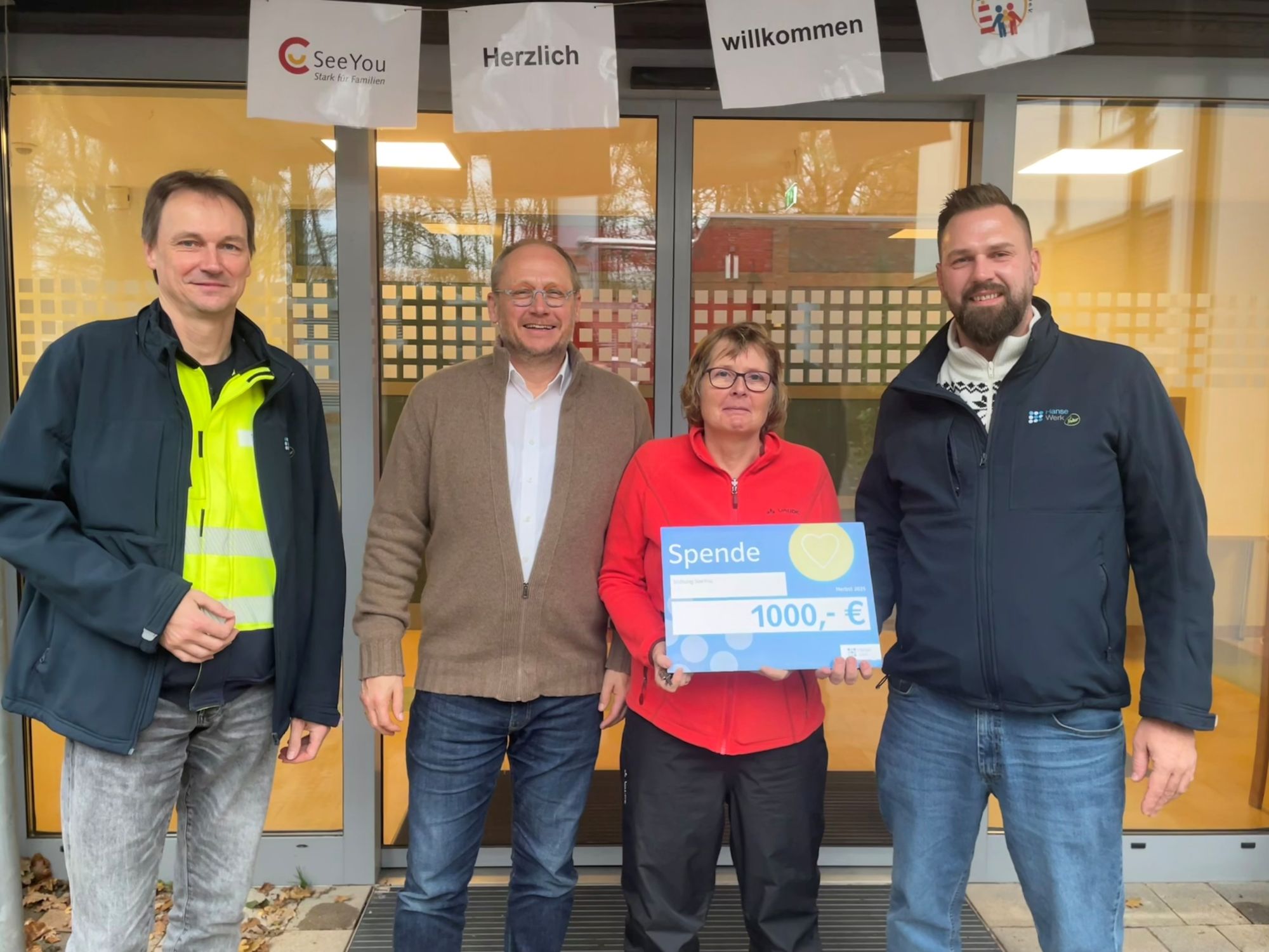 Spendenübergabe: (v.l.) Michael Drube, Dr. Sönke Siefert, Birgit Stamm und Michael Fenselau.