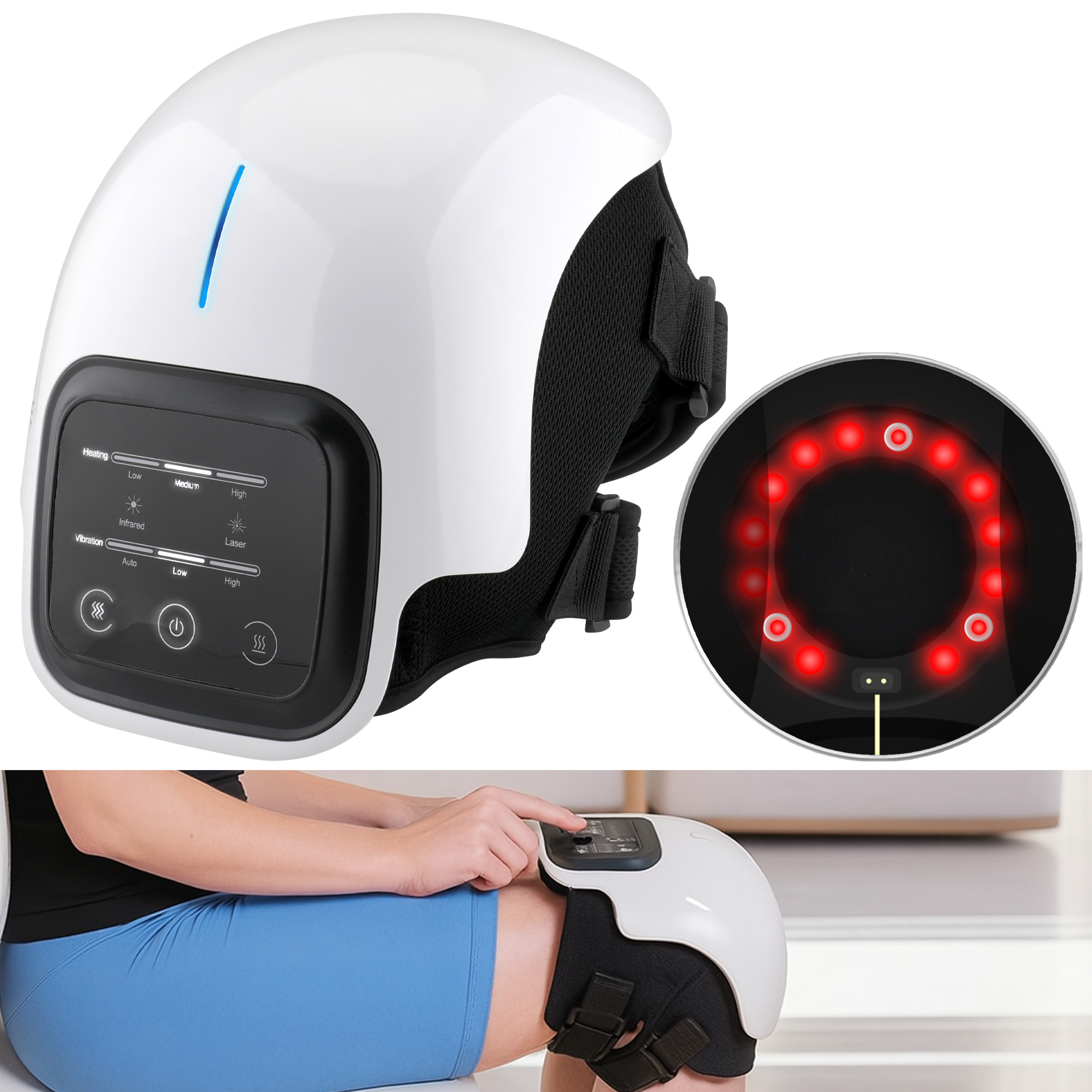 newgen medicals Akku-Knie-Massagegerät mit Infrarot-Tiefenwärme, LED-Touchscreen, www.pearl.de (Die Bildrechte liegen bei dem Verfasser der Mitteilung.)