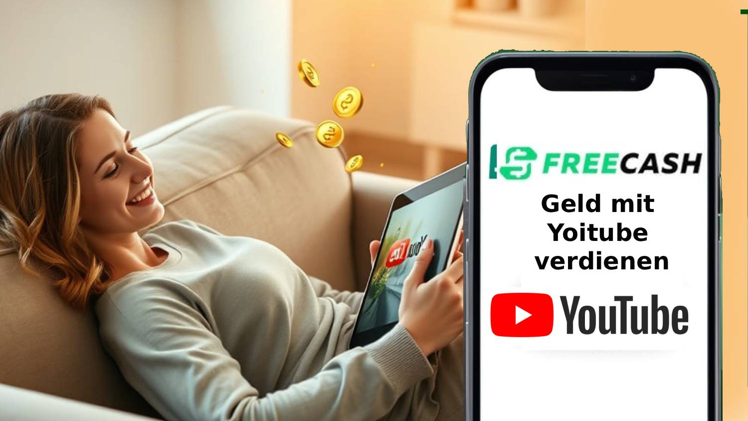 Bezahlt werden für YouTube Videos schauen durch Freecash (Die Bildrechte liegen bei dem Verfasser der Mitteilung.)