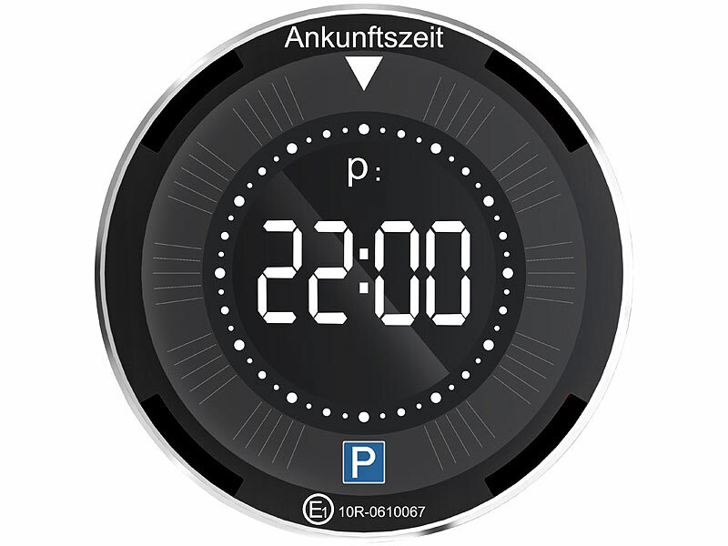 Lescars Digitale e-Parkscheibe, ECE-Zulassung, Erschütterungssensor, Solar, www.pearl.de (Die Bildrechte liegen bei dem Verfasser der Mitteilung.)