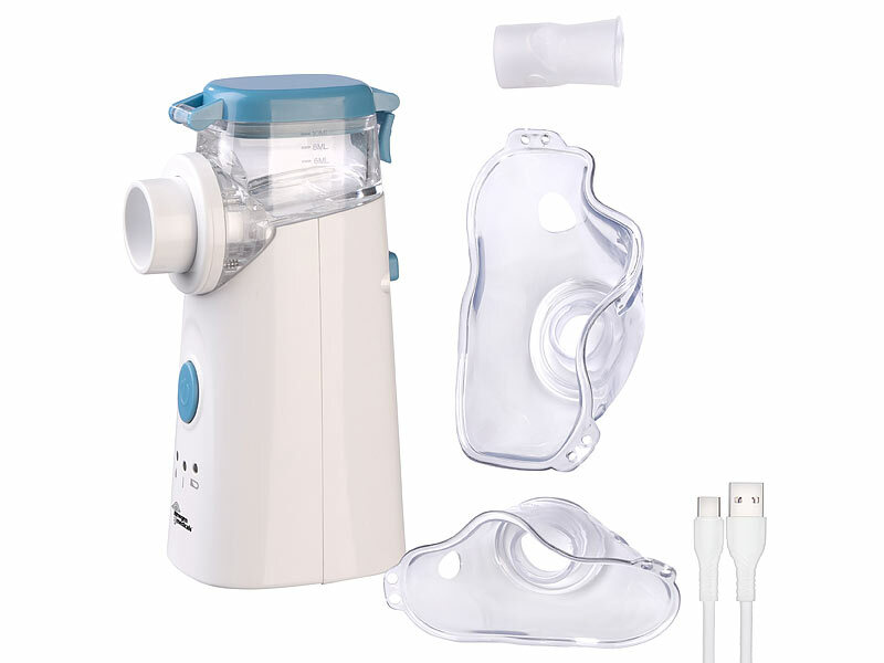 newgen medicals Leises Akku-Inhalationsgerät für Erwachsene& Kinder, 10 ml, USB-C, www.pearl.de (Die Bildrechte liegen bei dem Verfasser der Mitteilung.)