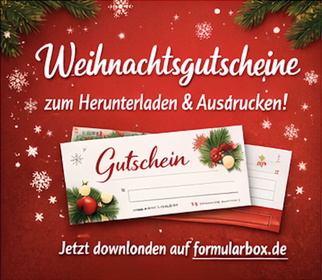 Weihnachtsgutscheine zum Herunterladen