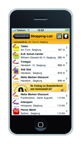iPhone-App von meinestadt.de jetzt mit integriertem kaufDA Navigator iPhone-App von meinestadt.de jetzt mit integriertem kaufDA Navigator