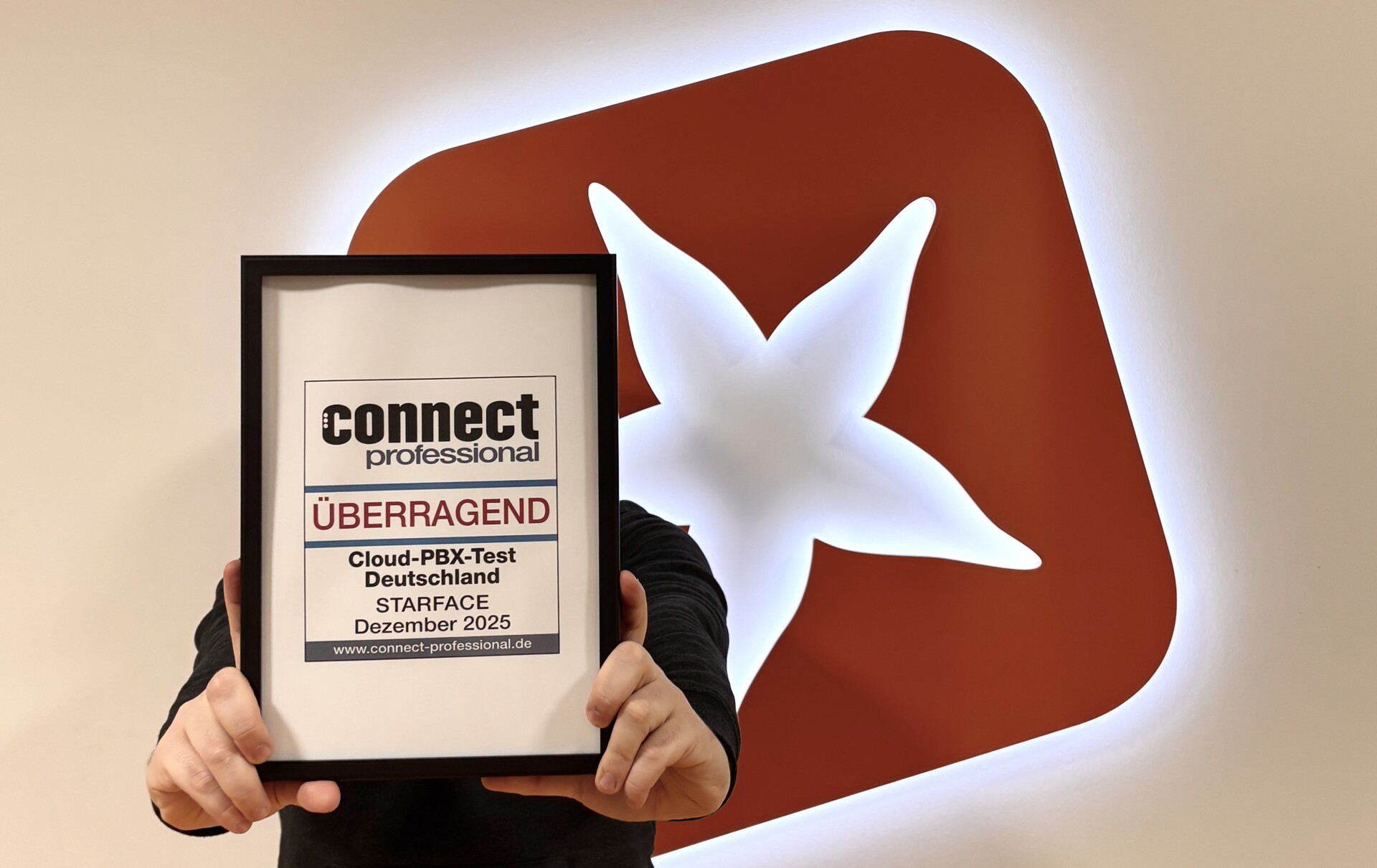 STARFACE erreichte als einer von nur zwei Anbietern die Testnote"überragend". (Die Bildrechte liegen bei dem Verfasser der Mitteilung.)