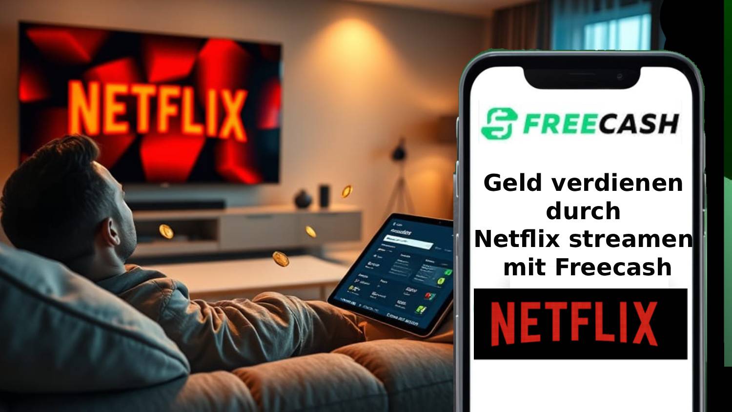 Geld verdienen durch Netflix streamen mit Freecash (Die Bildrechte liegen bei dem Verfasser der Mitteilung.)