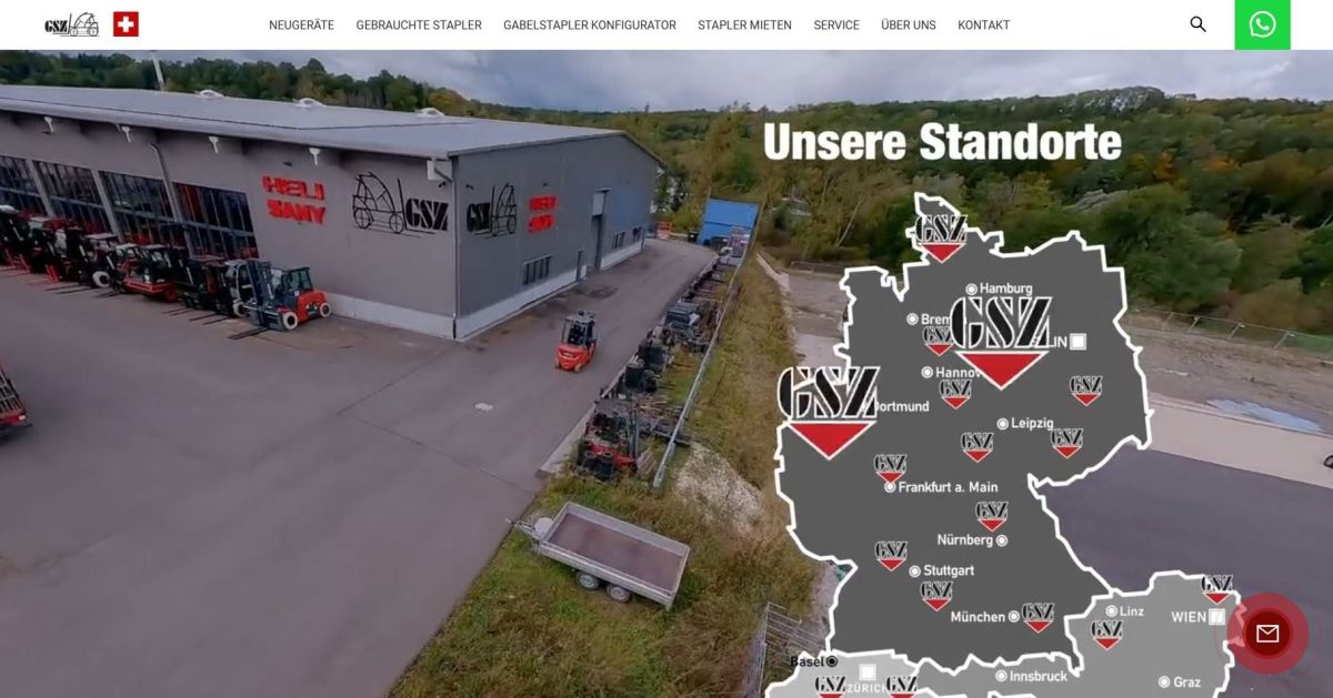GSZ Gabelstaplerzentrum GmbH Schweiz Website (© GSZ Gabelstaplerzentrum GmbH)