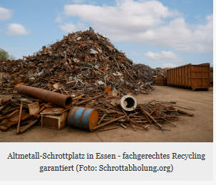 Moderne Schrottabholung in Essen fördert nachhaltiges Metallrecycling.