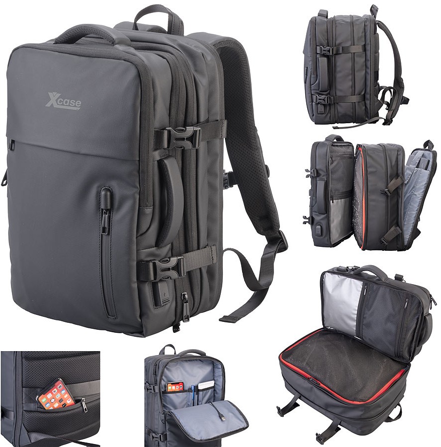 www.pearl.de / PEARL GmbH / CX-2109 Xcase Handgepäck-Reiserucksack mit Laptopfach und USB-Anschluss (Die Bildrechte liegen bei dem Verfasser der Mitteilung.)