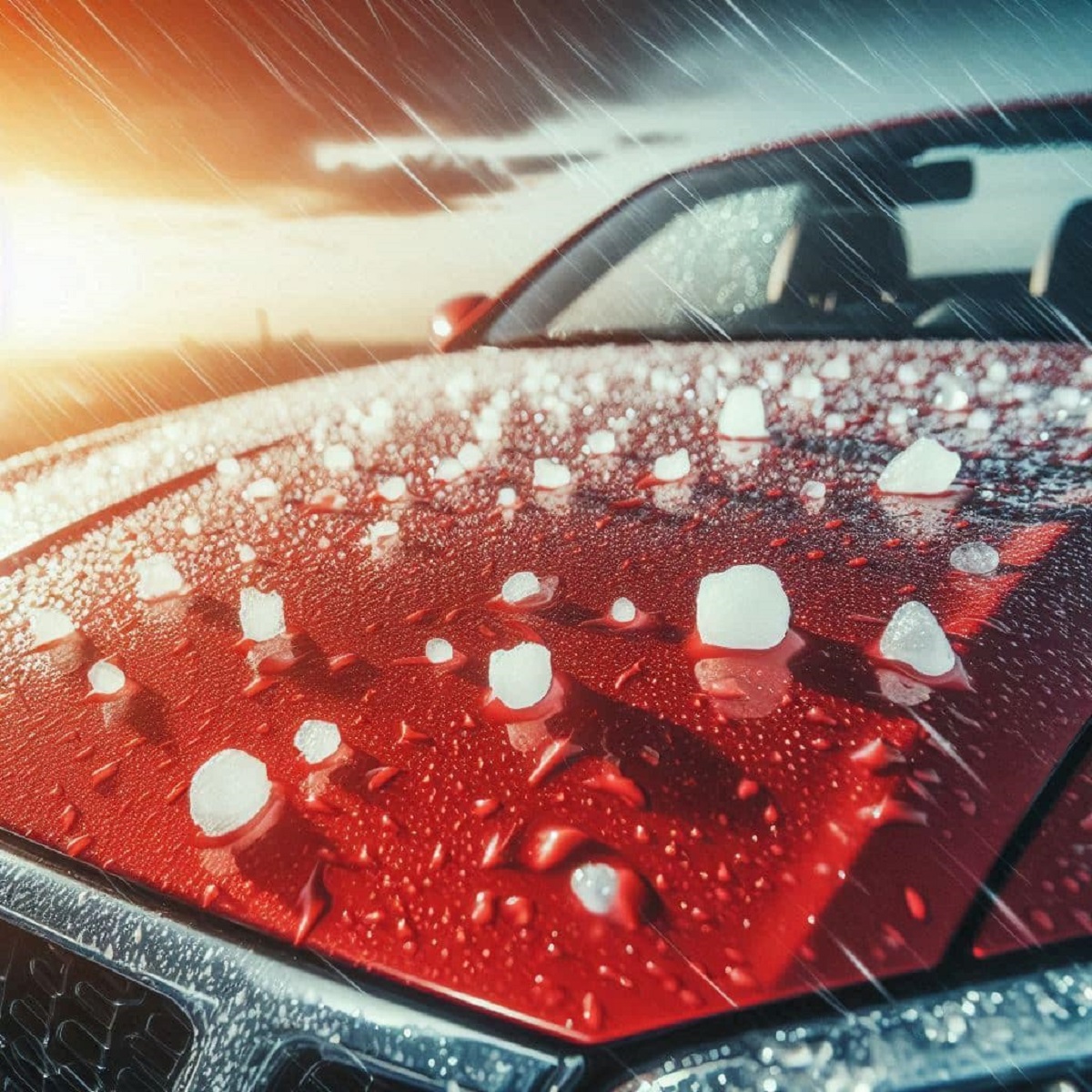 Motorhaube-mit-Hagelschaden