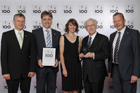 Henle (OB Leutkirch), Sauter (CEO), Fricker (Mitarbeiterin), Späth, Schulte (COO) Henle (OB Leutkirch), Sauter (CEO), Fricker (Mitarbeiterin), Späth, Schulte (COO)