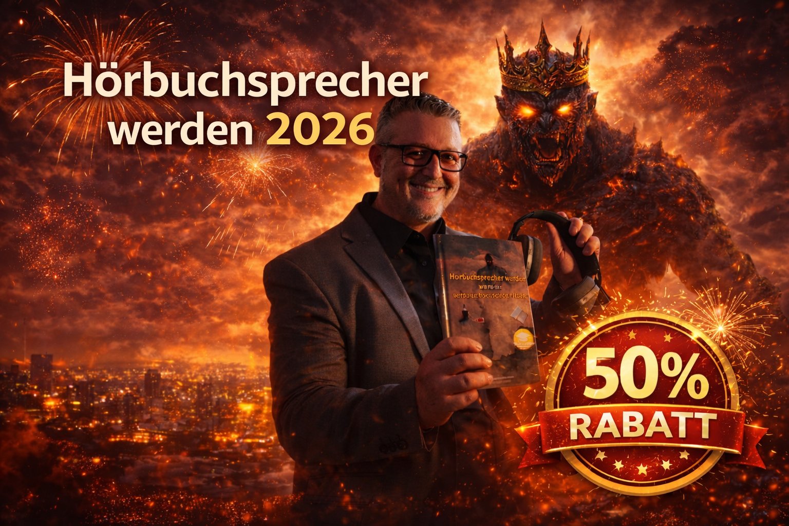Christian Gera mit dem Hörbuchsprecher Titan Onlinekurs (Die Bildrechte liegen bei dem Verfasser der Mitteilung.)