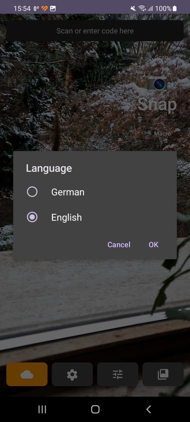 Zweisprachen-Auswahl Menü