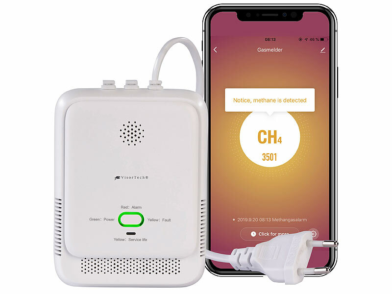 VisorTech Smarter Multi-Gasmelder für haushaltsübliche Gase, WLAN& App, 85db, www.pearl.de (Die Bildrechte liegen bei dem Verfasser der Mitteilung.)