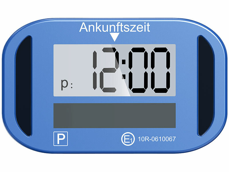 Lescars Kompakte e-Parkscheibe, ECE-Zulassung, Erschütterungssensor, Solar, www.pearl.de (Die Bildrechte liegen bei dem Verfasser der Mitteilung.)