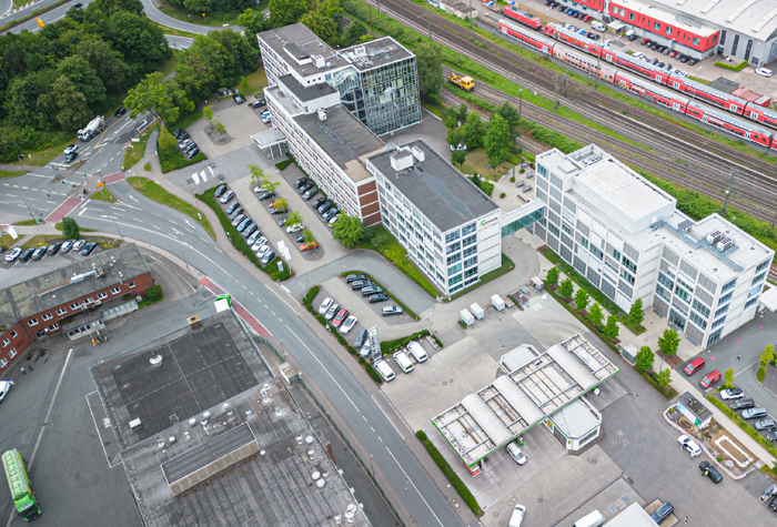 Luftbild der AGRAVIS-Konzernzentrale in Münster (Die Bildrechte liegen bei dem Verfasser der Mitteilung.)