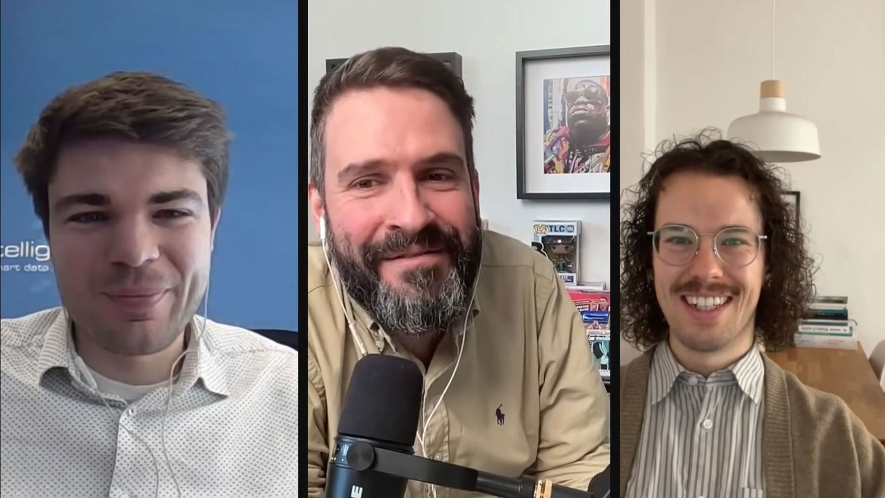 Sven Kühne, Andreas Wiener und Lukas Erlenbach (v. l.) im Podcastüber Databricks (Die Bildrechte liegen bei dem Verfasser der Mitteilung.)