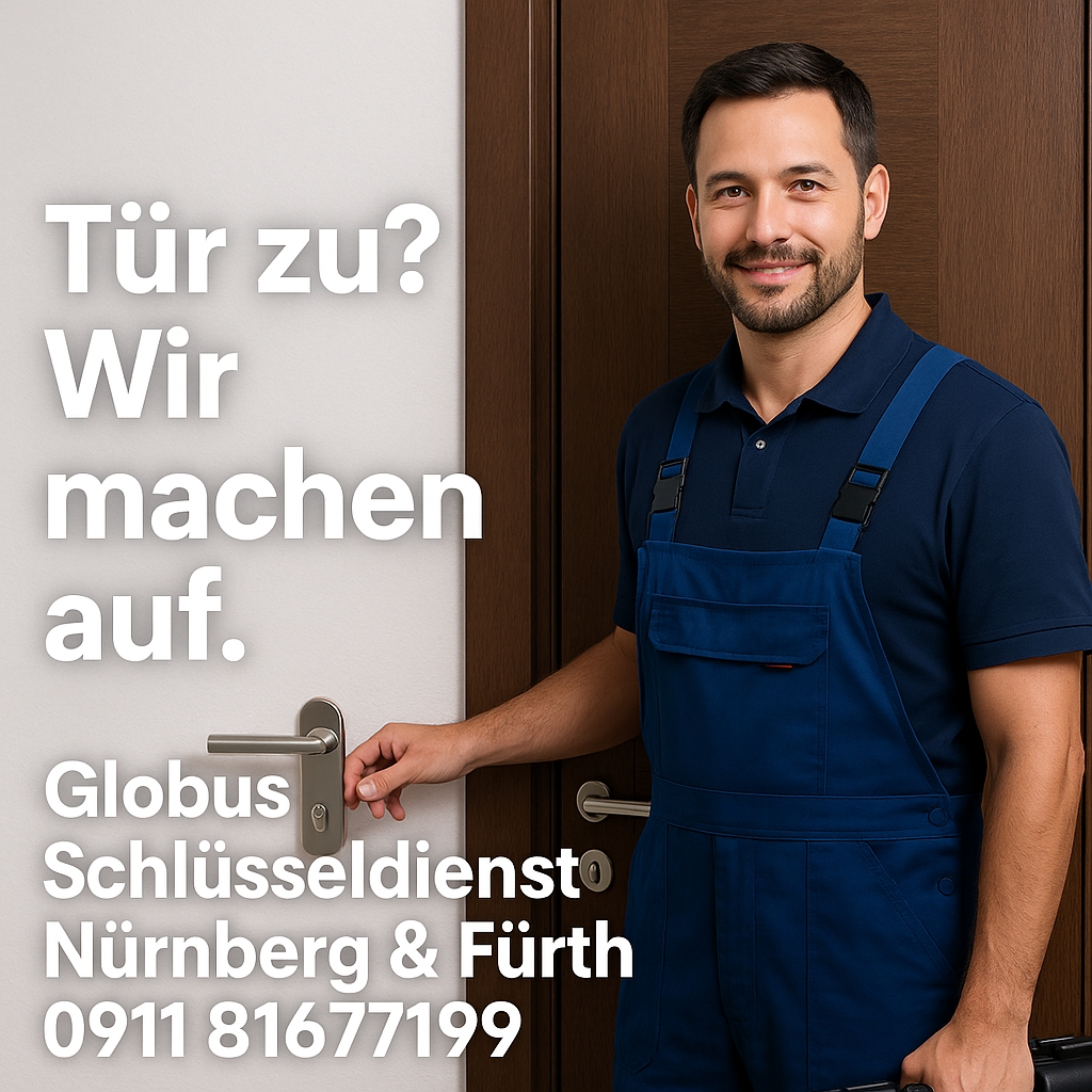 Türöffnung durch den regionalen Schlüsseldienst in Nürnberg (Die Bildrechte liegen bei dem Verfasser der Mitteilung.)