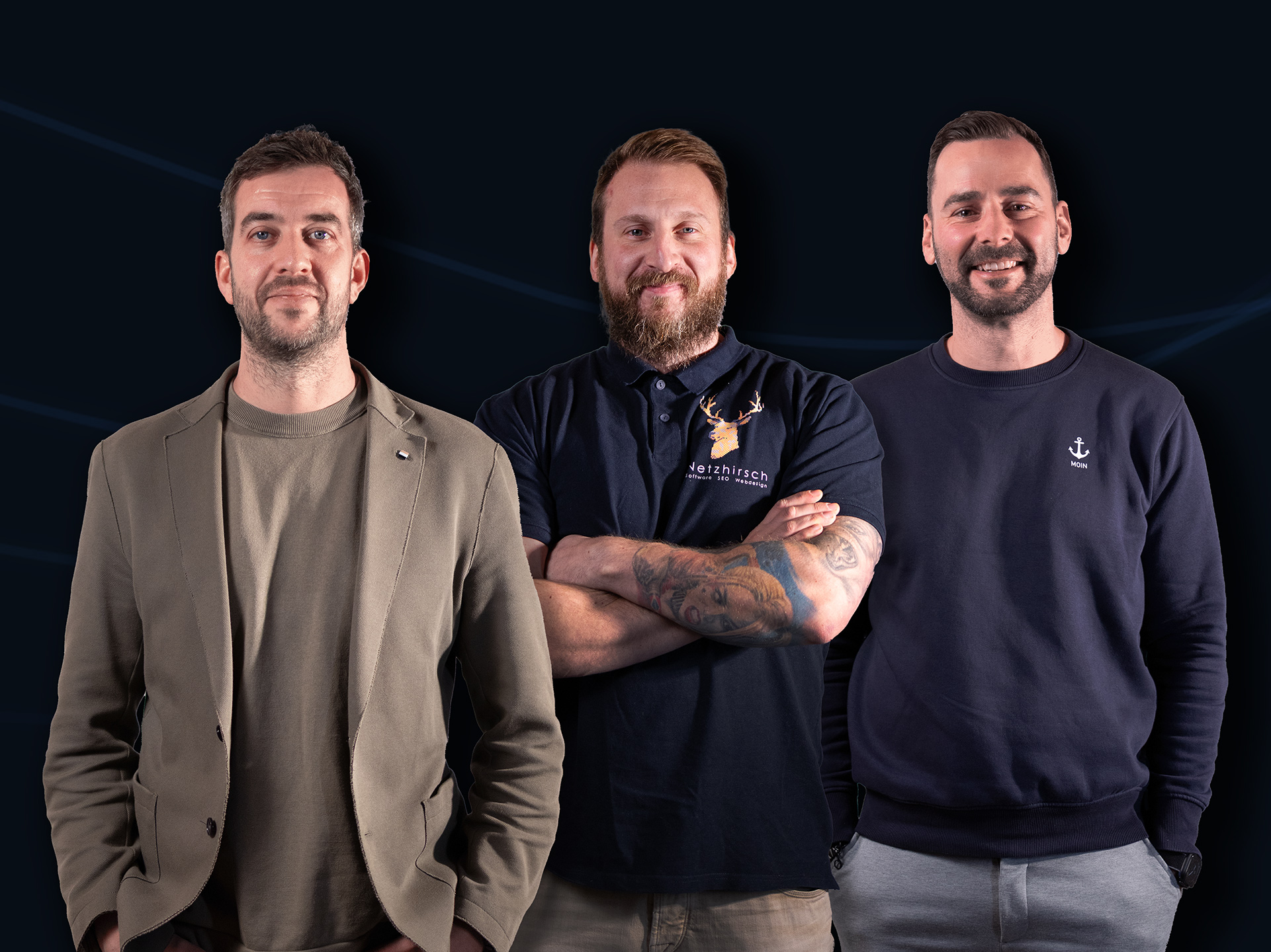 Netzhirsche (v.l. Jan-Philipp Kalus, Patrick Stolp, Christoph Wittstock)