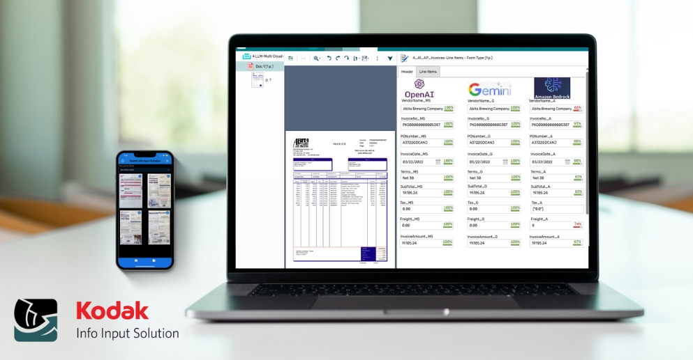 Kodak Info Input Solution V 7.5 unterstützt alle gängigen KI-Dienste (Bildquelle: @Kodak Alaris)