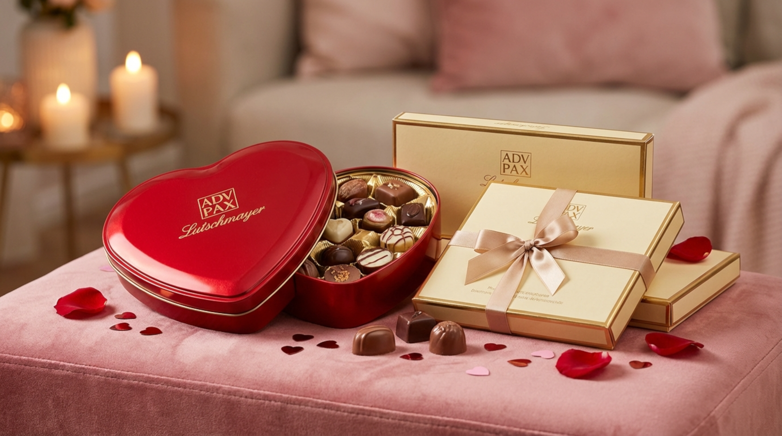 Valentintagsdosen aus Metall in Herzform von ADV PAX