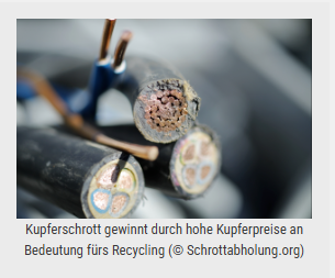 Kupferschrott erzielt hohe Preise und stärkt Recycling sowie Schrottabholung in Moers.