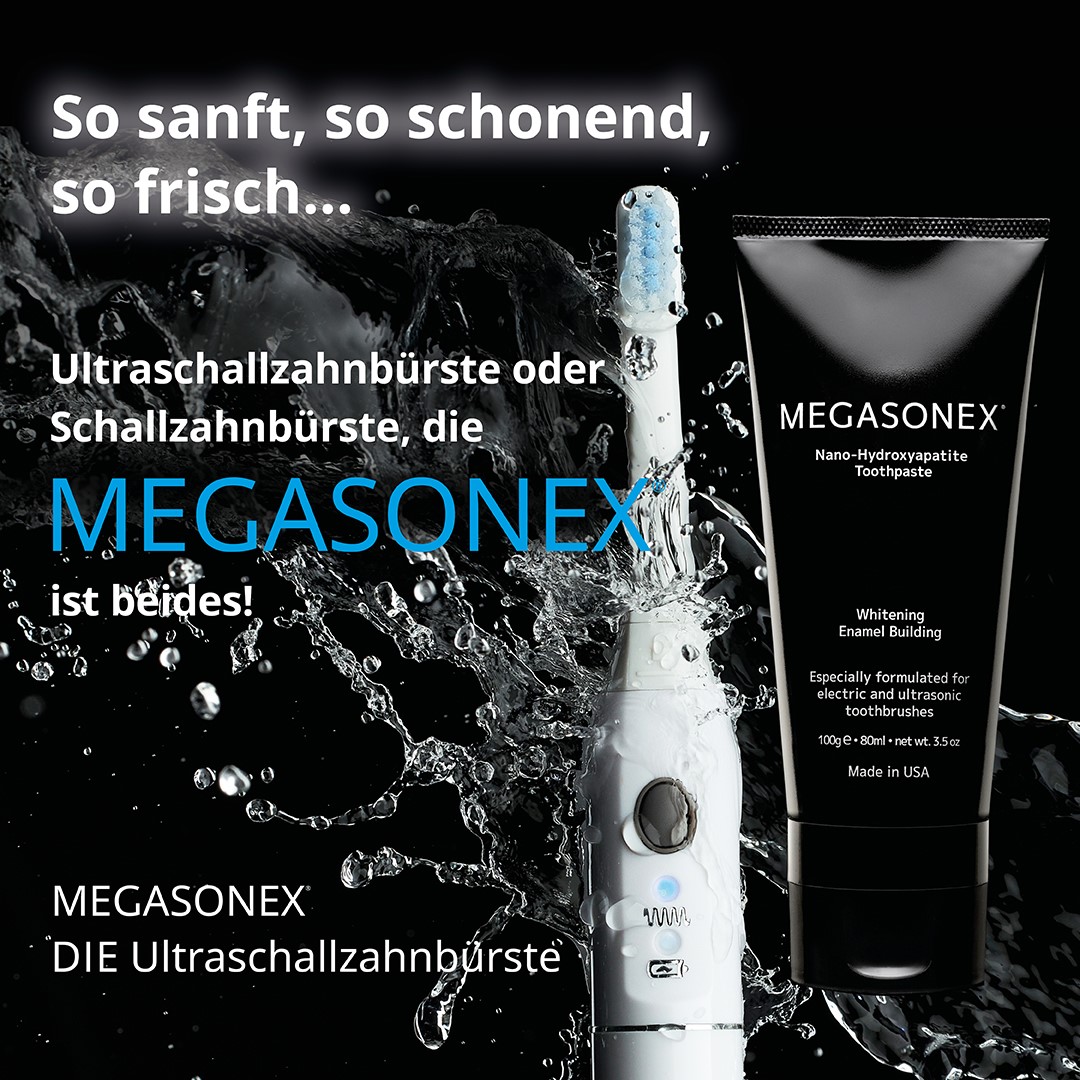 Die Zahnpasta von MEGASONEX®mit RDA 47 (Die Bildrechte liegen bei dem Verfasser der Mitteilung.)