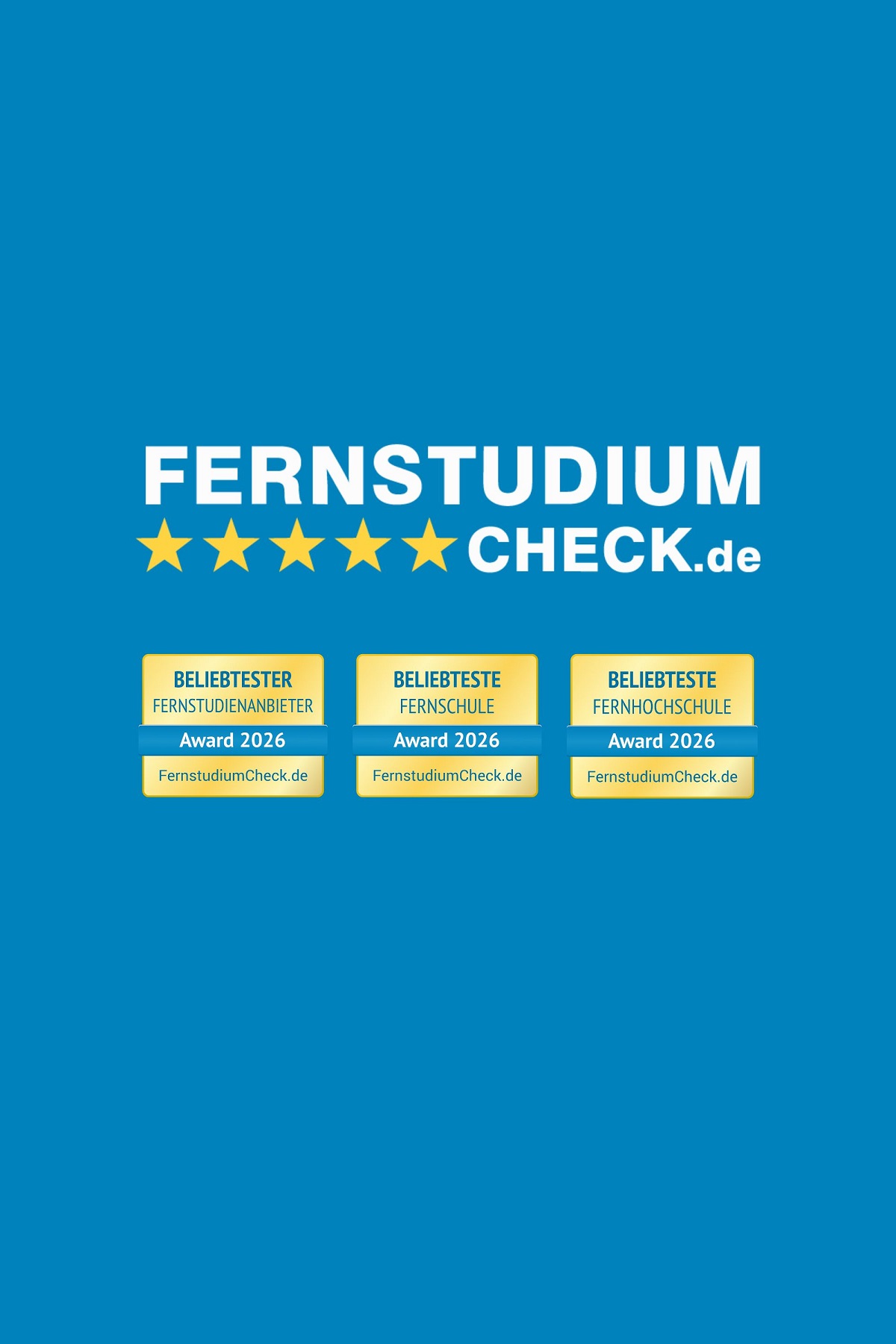 FernstudiumCheck Award 2026 - Die ausgezeichneten Anbieter 2026