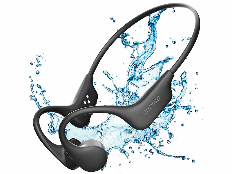 auvisio Wasserdichter Knochenschall-Kopfhörer OHS-410.bt, Bluetooth 5.4, MP3, 32 GB, www.pearl.de (Die Bildrechte liegen bei dem Verfasser der Mitteilung.)