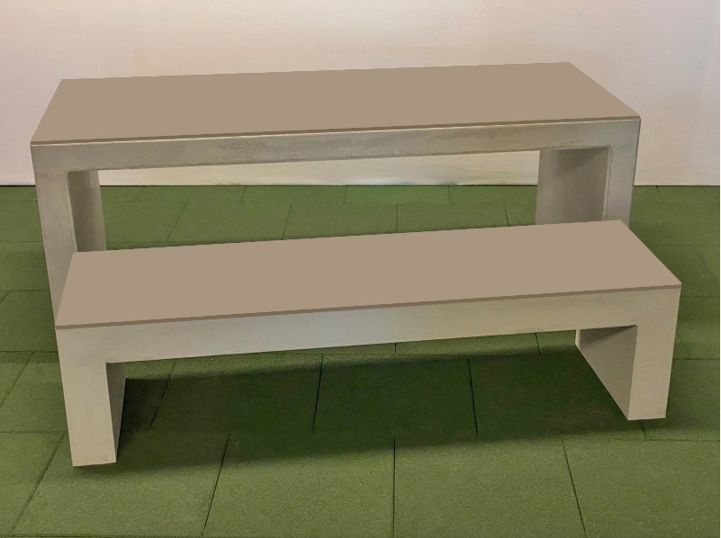 Bank-Tisch Kombination mit Betonbank 50 HPL und Betontisch HPL