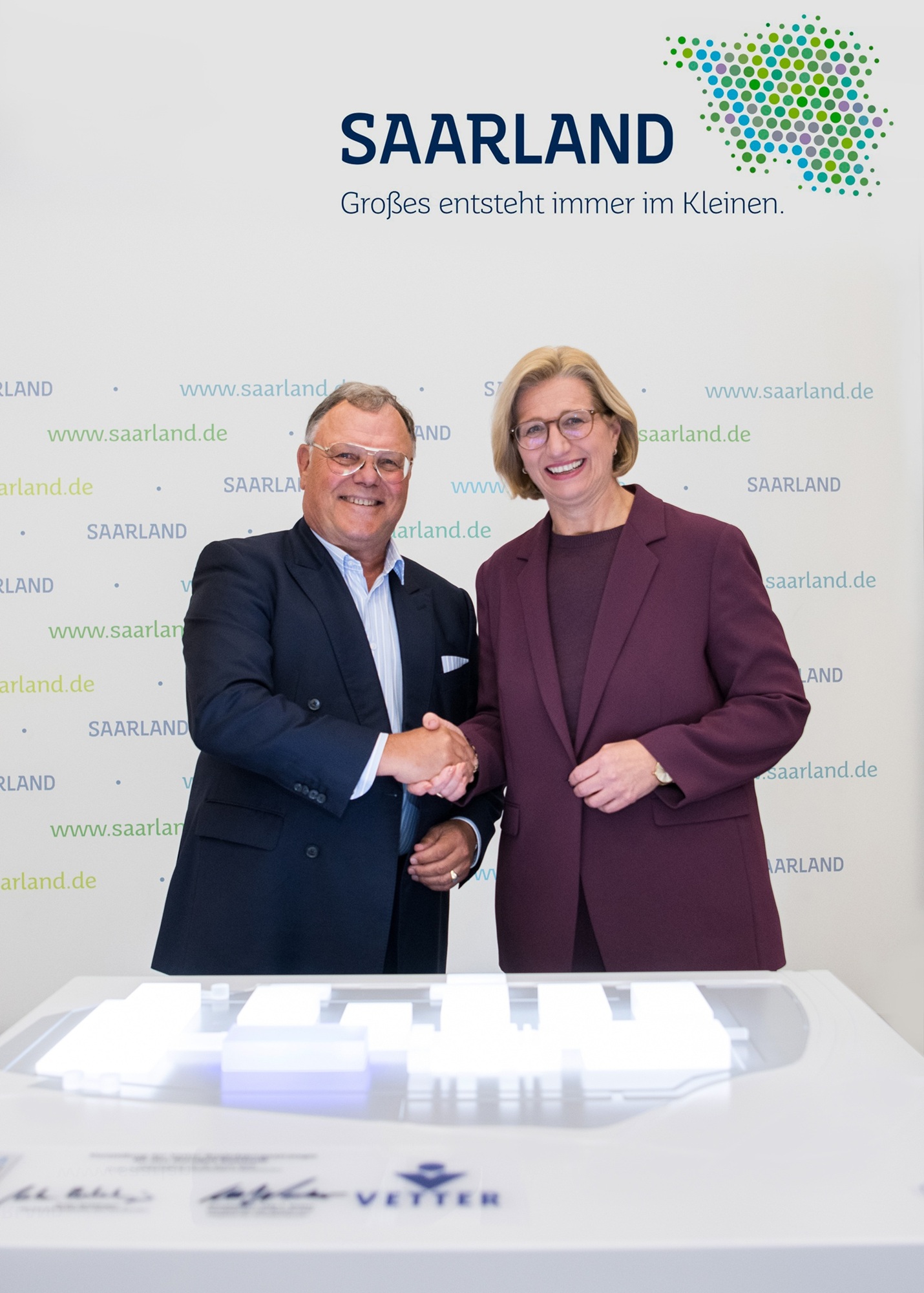 Anke Rehlinger, Ministerpräsidentin des Saarlandes und Senator h.c. Udo J. Vetter (Bildquelle: Staatskanzlei des Saarlandes / Jennifer Weyland)