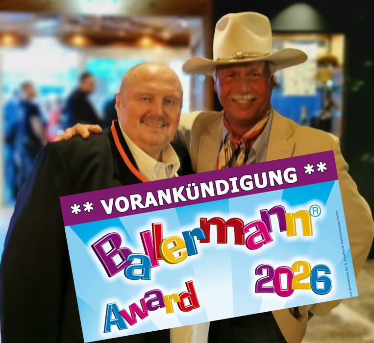 Partytime: Dieter Gross und AndréEngelhardt für den BALLERMANN AWARD 2026 in Willingen (Die Bildrechte liegen bei dem Verfasser der Mitteilung.)