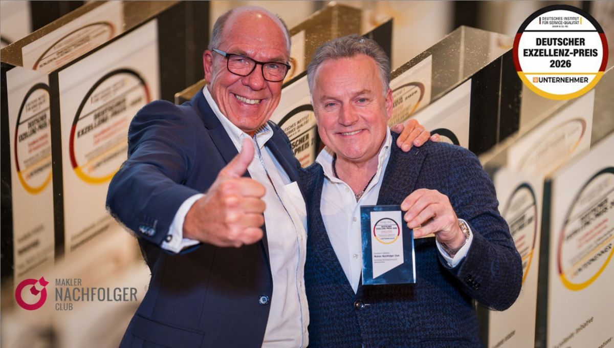 Deutschen Exzellenz-Preis 2026 Thomas Suchoweew und Oliver Petersen vom Makler Nachfolger Club e.V. (© )