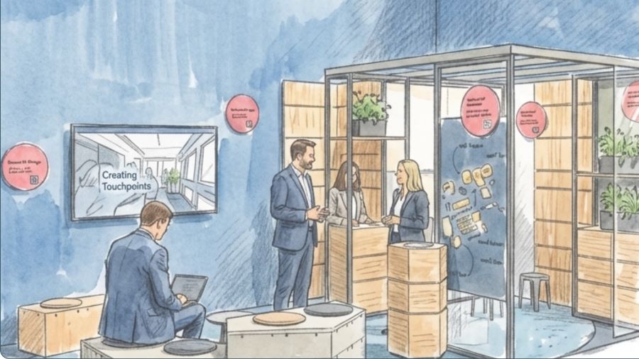 meplan ist mit einem eigenen Messestand auf der EuroShop 2026 vertreten (Rendering: meplan)